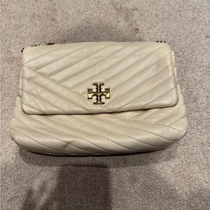 Tory Burch Quilted Beige Crossbody Bag